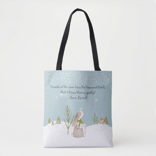 Bunny Ik vraag me af of de sneeuw Tote Bag (Voorkant)