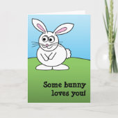 Bunny, ik zou liever kweek, cartoon vee feestdagen kaart (Voorkant)