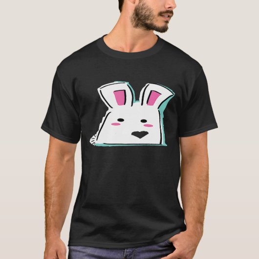 Bunny Illustration Cute Rabbit Schattig T-shirt (Voorkant)