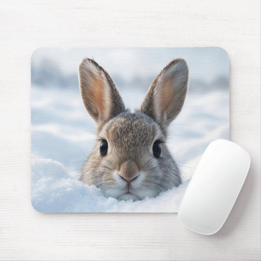 Bunny In a Deep Snowdrift Muismat (Met muis)