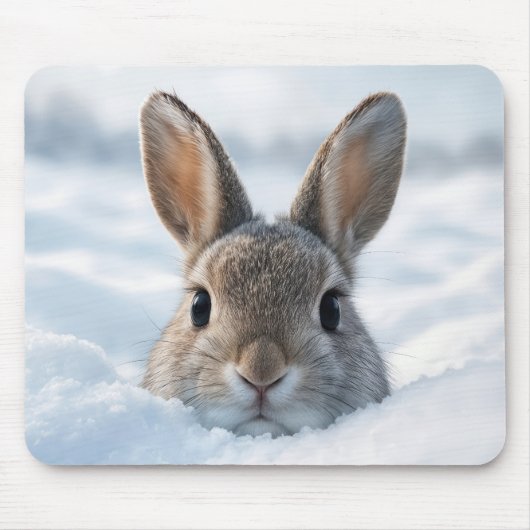 Bunny In a Deep Snowdrift Muismat (Voorkant)