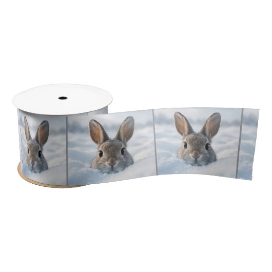 Bunny In a Deep Snowdrift Satijnen Lint (Spoel)