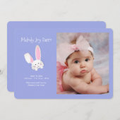 Bunny In A Pocket Foto Aankondiging van de Geboort (Voorkant / Achterkant)