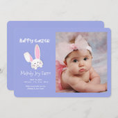 Bunny In A Pocket Foto Aankondiging van de Geboort (Voorkant / Achterkant)