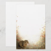 Bunny in bladeren briefpapier (Voorkant / Achterkant)