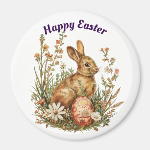 Bunny in bloemen magneet