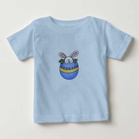 Bunny in Blue Egg Easter Tshirt (Voorkant)