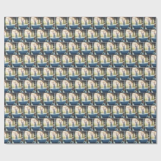 Bunny in bubbelbad cadeaupapier (Vlak)