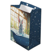 Bunny in bubbelbad medium cadeauzakje (Voorkant Gekanteld)