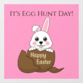 Bunny in Chocolade Ei Gelukkig Pasen | personalise Raamsticker (Vel)