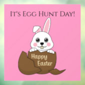 Bunny in Chocolade Ei Gelukkig Pasen | personalise Raamsticker (Vel 3)