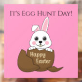 Bunny in Chocolade Ei Gelukkig Pasen | personalise Raamsticker (Vel 2)