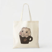 Bunny in coffee mug tote bag (Voorkant)