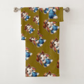 Bunny in Cowboy Outfit met Pet en Overalls Bad Handdoek (Insitu)