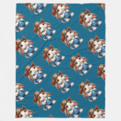 Bunny in Cowboy Outfit met Pet en Overalls Fleece Deken (Voorkant)