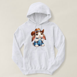 Bunny in Cowboy Outfit met Pet en Overalls Hoodie