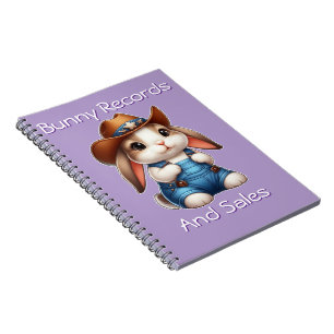 Bunny in Cowboy Outfit met Pet en Overalls Notitieboek