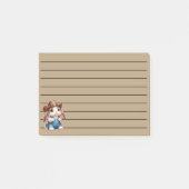 Bunny in Cowboy Outfit met Pet en Overalls Post-it® Notes (Voorkant)
