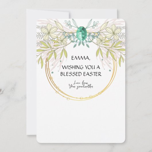 Bunny in Cup Kleindochter Paasvakantie Kaart (Achterkant)