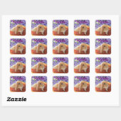 Bunny in de bloempotten Personaliseerbare sticker (Vel)