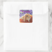 Bunny in de bloempotten Personaliseerbare sticker (Tas)
