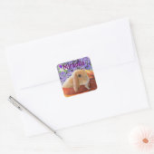 Bunny in de bloempotten Personaliseerbare sticker (Envelop)