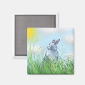 Bunny in de gras magneet (Voorkant / Achterkant)