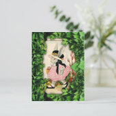 Bunny in de tuin briefkaart (Staand voorkant)
