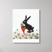Bunny in de tuin gestrekt canvas afdruk (Voorkant)