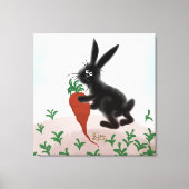 Bunny in de tuin gestrekt canvas afdruk (Voorkant)