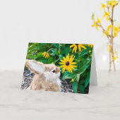 bunny in de tuin kaart (Gele Bloem)