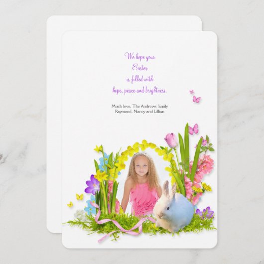 Bunny in de tuin Paas Kaart (Voorkant / Achterkant)