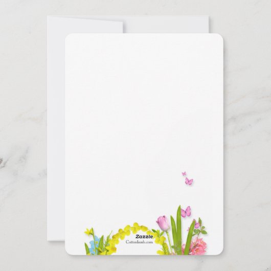 Bunny in de tuin Paas Kaart (Achterkant)