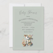 Bunny in een Bonnet Floral Girl Baby shower Kaart (Voorkant)