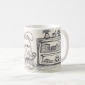 Bunny in een Corner Sketch-Mok Koffiemok (Voorkant rechts)