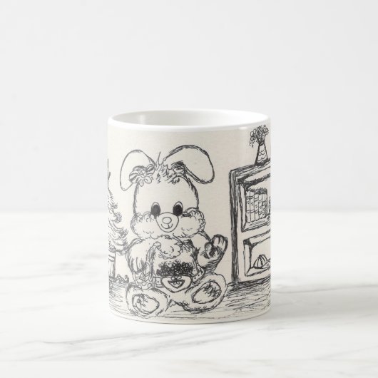 Bunny in een Corner Sketch-Mok Koffiemok (Center)