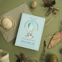 Bunny in een Hot Ballon mandje met paasbloemen