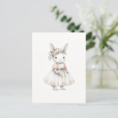 Bunny in een jurk briefkaart (Staand voorkant)