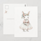 Bunny in een jurk briefkaart (Voorkant / Achterkant)