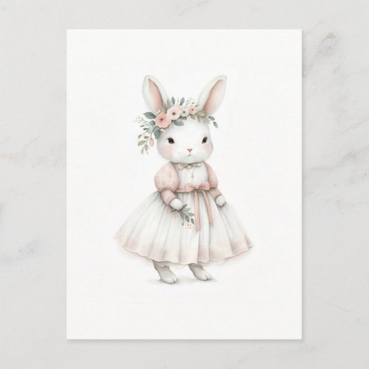 Bunny in een jurk briefkaart (Voorkant)