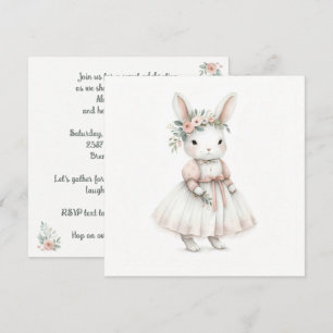 Bunny in een jurk kaart