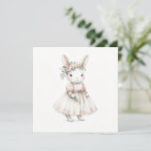 Bunny in een jurk kaart (Staand voorkant)