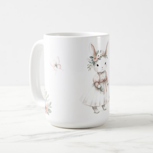 Bunny in een jurk koffiemok (Voorkant links)