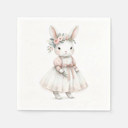 Bunny in een jurk servet (Voorkant)