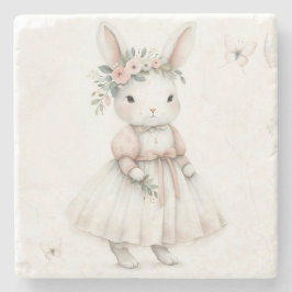 Bunny in een jurk stenen onderzetter