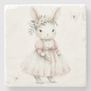 Bunny in een jurk stenen onderzetter