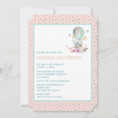 Bunny in een luchtballon Baby shower Kaart (Voorkant)