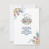 Bunny in een mand met eieren en  Floral Bouque Kaart (Achterkant)