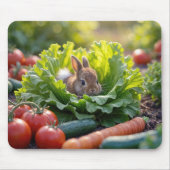 Bunny in een moestuin muismat (Voorkant)