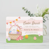 Bunny in een paashuis kaart (Staand voorkant)